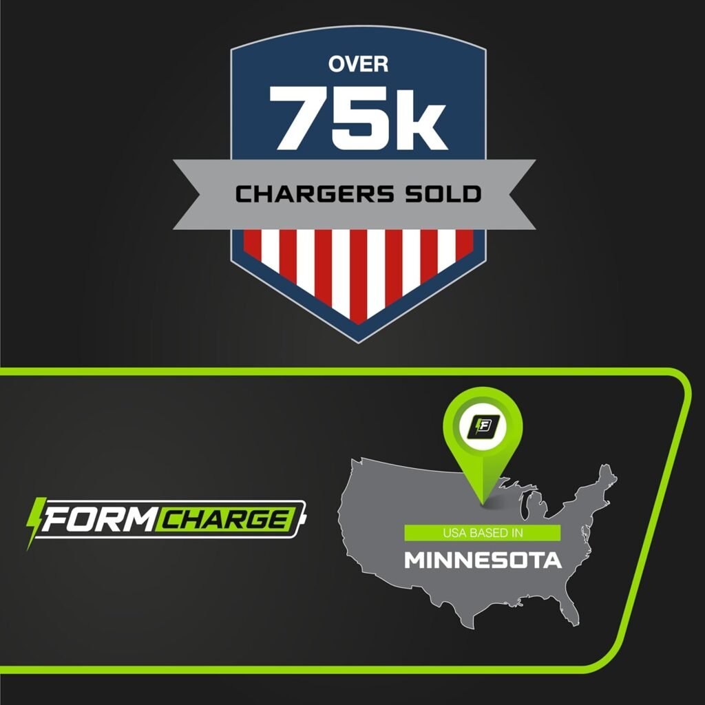 FORM 12V 30A Lithium Battery Charger - Waterproof Design - 14.6 Volt Output Smart Charger for Lithium or LiFePO4 Batteries