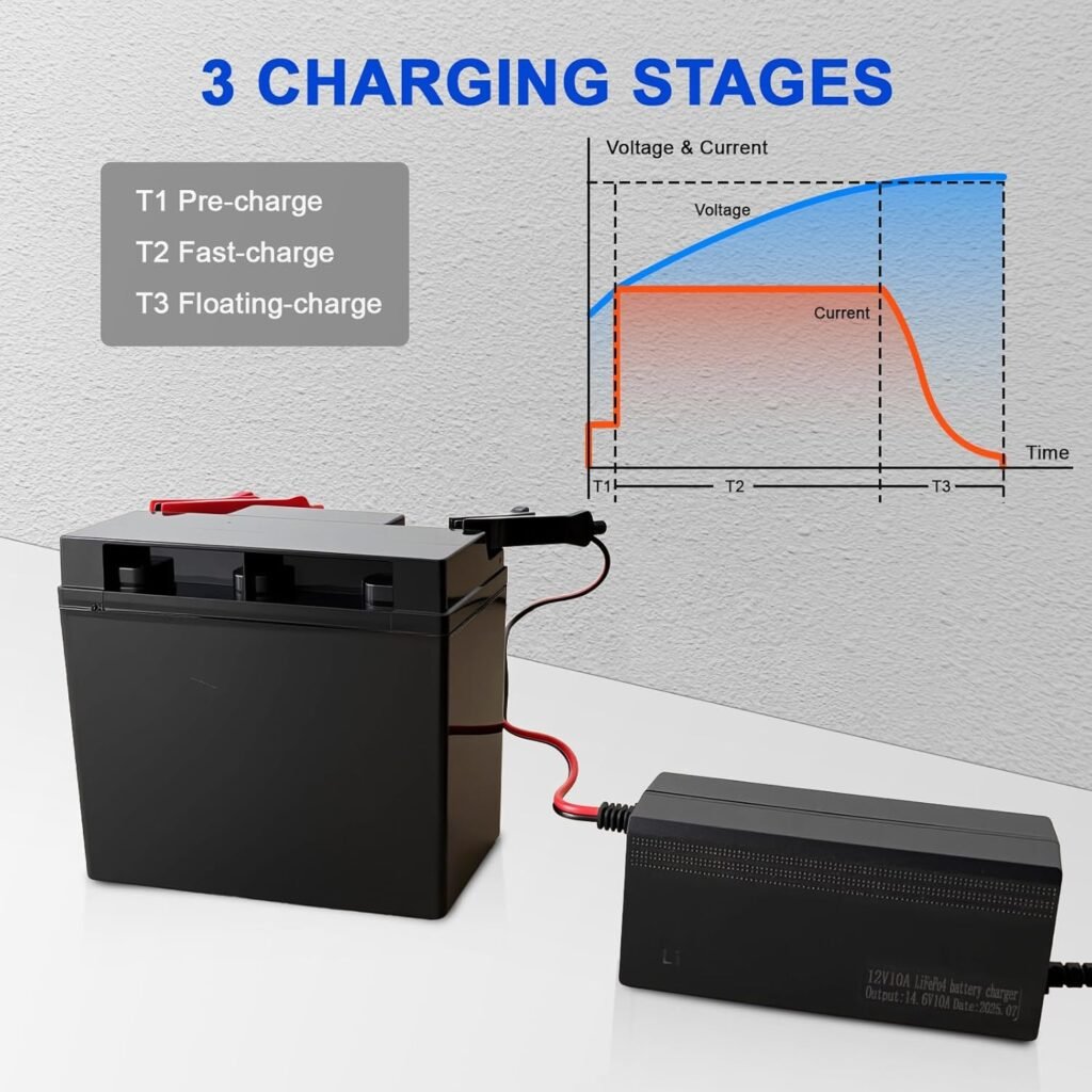 14.6V 10A LiFePO4 Battery Charger Designed for 12V Lithium Battery, AC-DC Smart Charger, Battery Maintainer, Built-in Safety Protections, Support 0V Charging Function 14.6V 10A LiFePO4 Battery Charger Designed for 12V Lithium Battery, AC-DC Smart Charger, Battery Maintainer, Built-in Safety Protections, Support 0V Charging Function