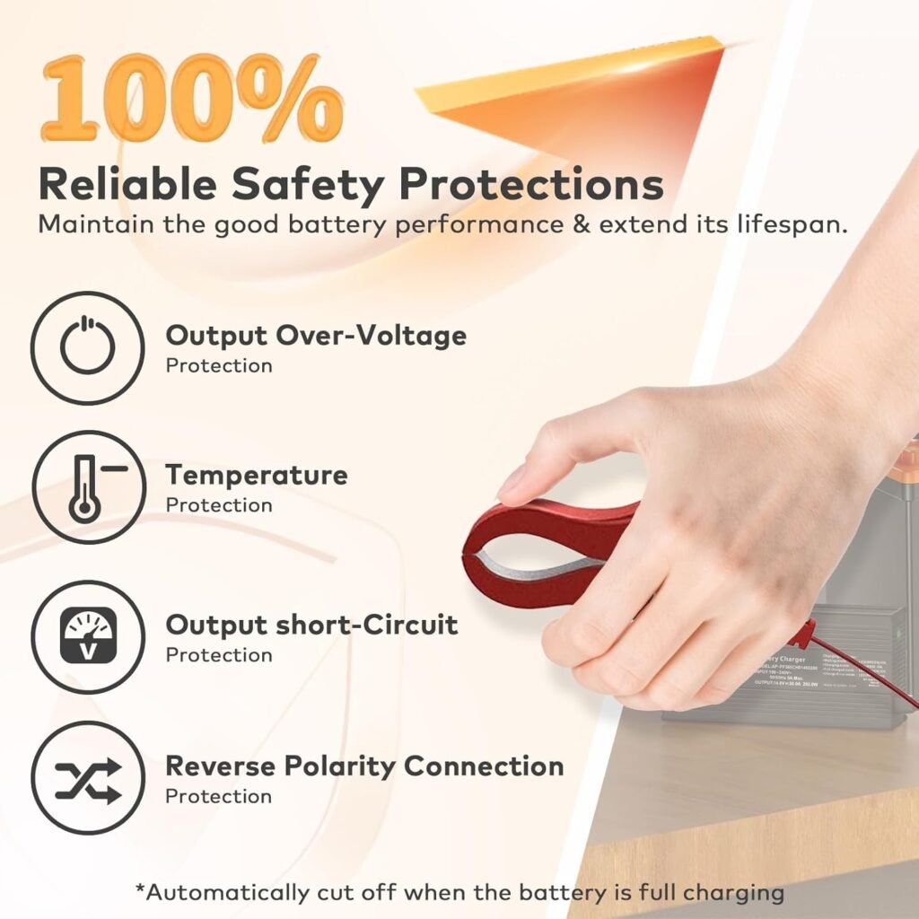 20A Lithium Battery Charger Universal LiFePO4 Battery Charger AC-DC Smart Charger with Anderson Connector LED Indicator Special for Lithium LiFePO4 Deep Cycle Rechargeable Batteries (24V 20A)