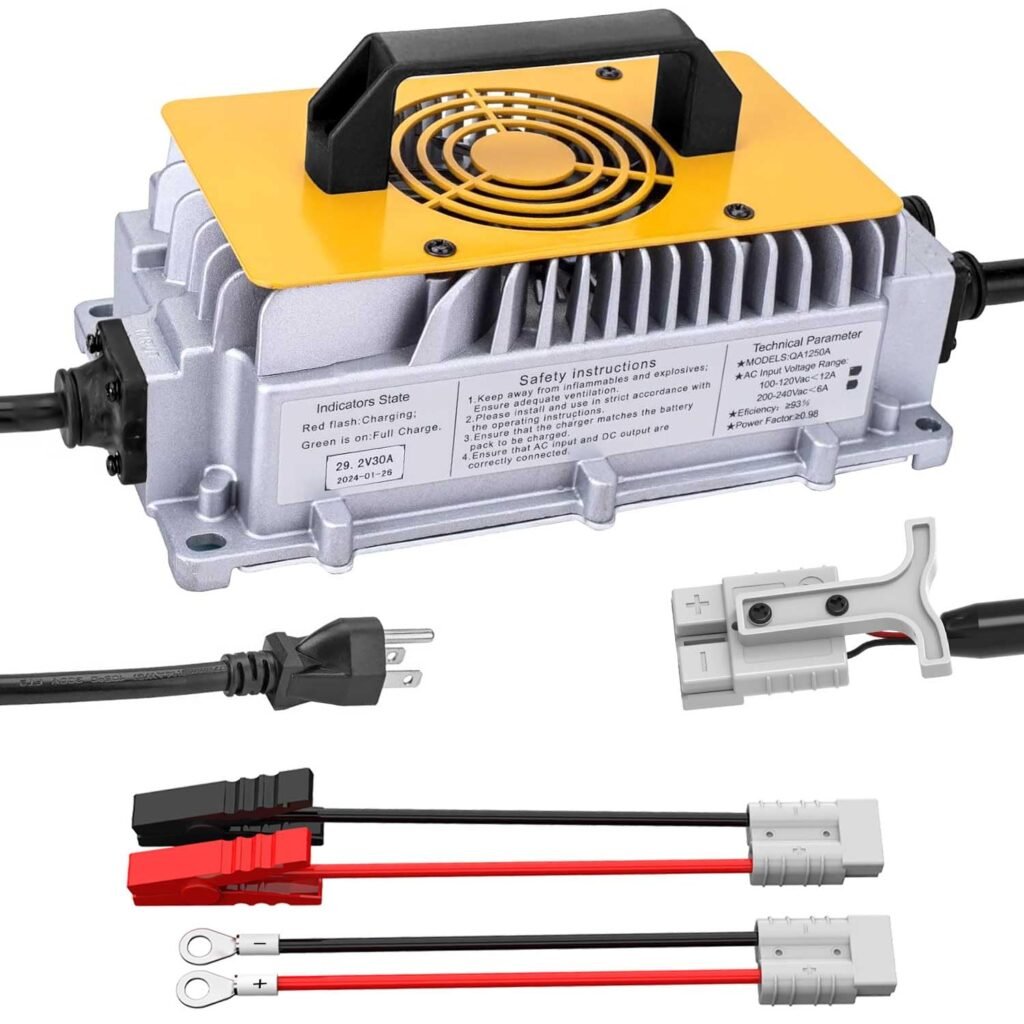 29.2V 30A Lithium LiFePO4 Battery Charger Designed for 24V LiFePO4 Battery, with Multiple Safety Protections, Support 0V Charging Function to Reactivate or Repair Long-unused Battery 29.2V 30A Lithium LiFePO4 Battery Charger Designed for 24V LiFePO4 Battery, with Multiple Safety Protections, Support 0V Charging Function to Reactivate or Repair Long-unused Battery