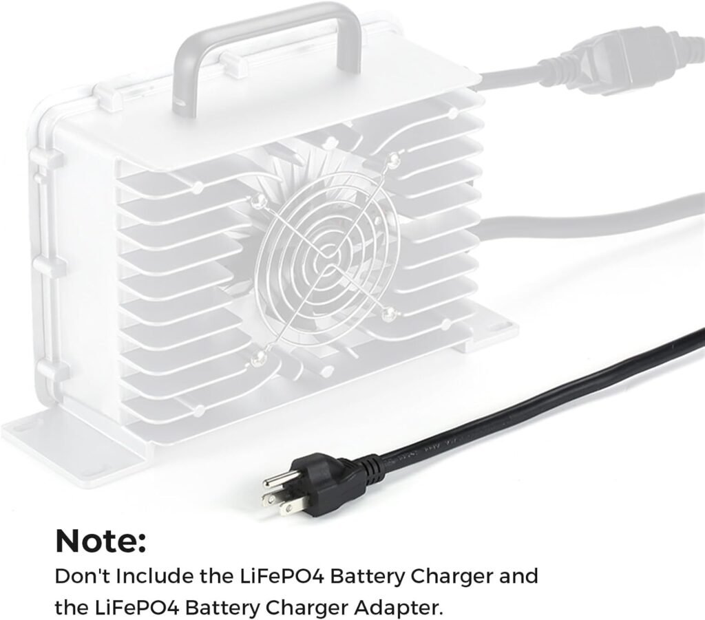 AC Power Cable for RoyPow 14V 30A, 29V 30A LiFePO4 Battery Charger and 58V 13A LiFePO4 Battery Charger, 9.2Ft AC Power Cord Compatible with RoyPow 14V 30A, 29V 30A, 58V 13A LiFePO4 Battery Charger