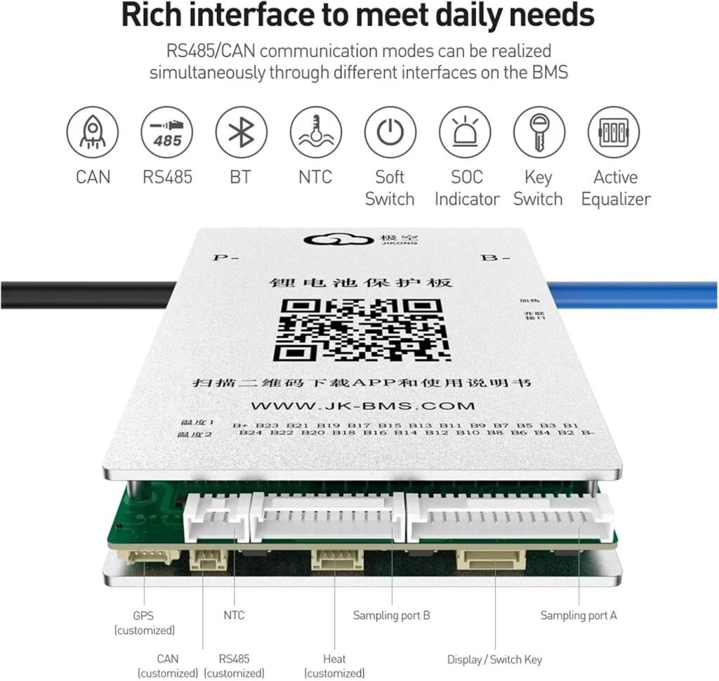 JK Smart BMS BD6A17S8P 8S-17S 80A Li-Ion LiFePo4 LTO BMS Batteries Battery Smart Active BMS JK Smart BMS BD6A17S8P 8S-17S 80A Li-Ion LiFePo4 LTO BMS Batteries Battery Smart Active BMS