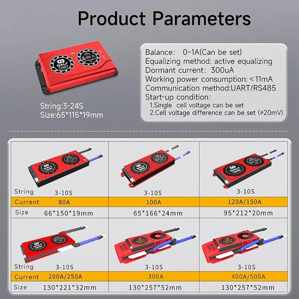 KuRkur BMS Active Balancer Lifepo4 BMS Battery Equalizer 30A 60A 80A 100A 150A 200A Li-Ion Battery Equalizador De Bateria Balance Board 1A 3S 4S 6S 7S 8S 10S Accessories BT,Li ion 14s 48v bt 1a,300A