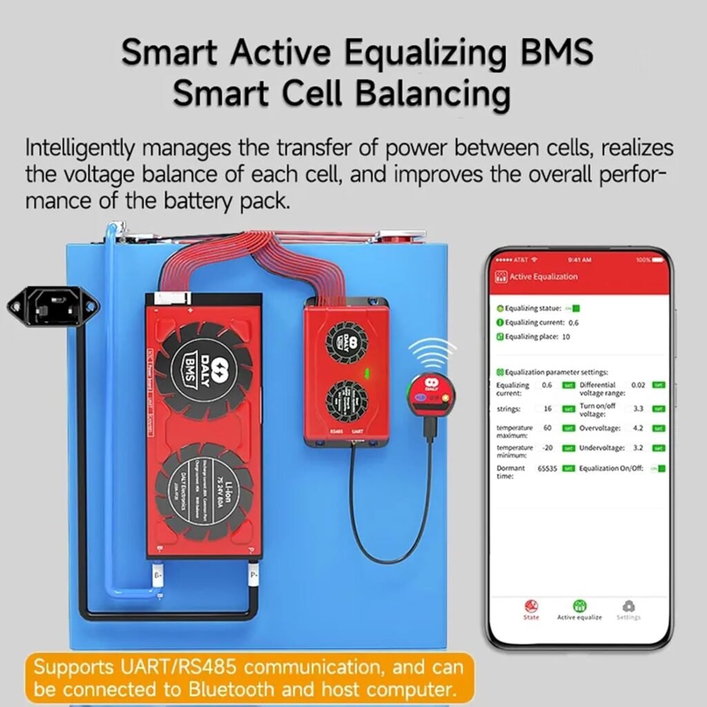 KuRkur Daly BMS Active Balancer Lifepo4 Li-Ion 3S 4S 12V 8S 12S 13S 16S 48V 20S 24S 18650 Battery Equalizer Smart Equalization 1A BT,Lifepo4 24s 72v bt 1a,80A KuRkur Daly BMS Active Balancer Lifepo4 Li-Ion 3S 4S 12V 8S 12S 13S 16S 48V 20S 24S 18650 Battery Equalizer Smart Equalization 1A BT,Lifepo4 24s 72v bt 1a,80A
