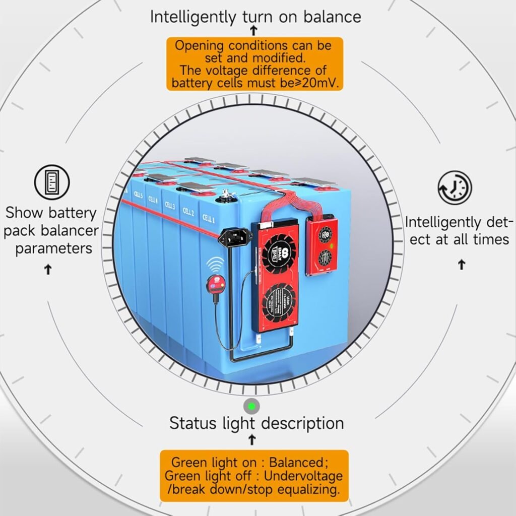 KuRkur Daly BMS Active Balancer Lifepo4 Li-Ion 3S 4S 12V 8S 12S 13S 16S 48V 20S 24S 18650 Battery Equalizer Smart Equalization 1A BT,Lifepo4 24s 72v bt 1a,80A KuRkur Daly BMS Active Balancer Lifepo4 Li-Ion 3S 4S 12V 8S 12S 13S 16S 48V 20S 24S 18650 Battery Equalizer Smart Equalization 1A BT,Lifepo4 24s 72v bt 1a,80A