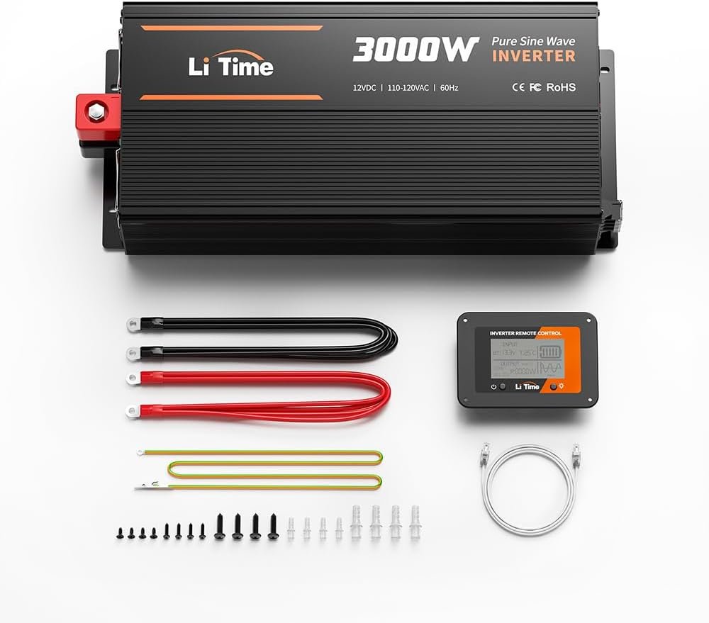 LiTime 3500W All-in-One Solar Inverter Charger, 48V DC to 120V AC Pure Sine Wave Inverter, Built in 80A MPPT Charge Controller, for 48V Lead Acid/LiFePO4 Battery, Home Energy Storage, Off-Grid