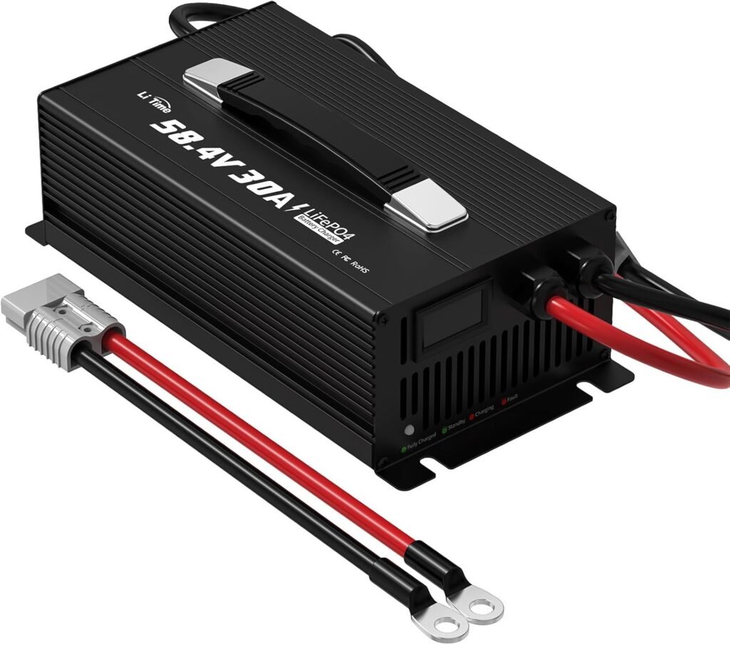 LiTime 48V 30A Lithium Battery Charger, 51.2V AC-DC Fast Charger with Anderson Plug LED Indicator, Portable Mountable Charger for 58.4V LiFePO4 Battery, Ideal for Golf Cart, Home, and Off-Grid LiTime 48V 30A Lithium Battery Charger, 51.2V AC-DC Fast Charger with Anderson Plug LED Indicator, Portable Mountable Charger for 58.4V LiFePO4 Battery, Ideal for Golf Cart, Home, and Off-Grid