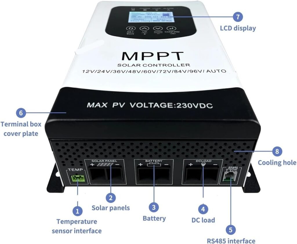 MPPT 50A 60A 80A Solar Charge Discharge Controller 230VDC PV Regulator for 12 24 48 60 72 96V Lifepo4 Lithium Lead Acid Battery(40A) MPPT 50A 60A 80A Solar Charge Discharge Controller 230VDC PV Regulator for 12 24 48 60 72 96V Lifepo4 Lithium Lead Acid Battery(40A)