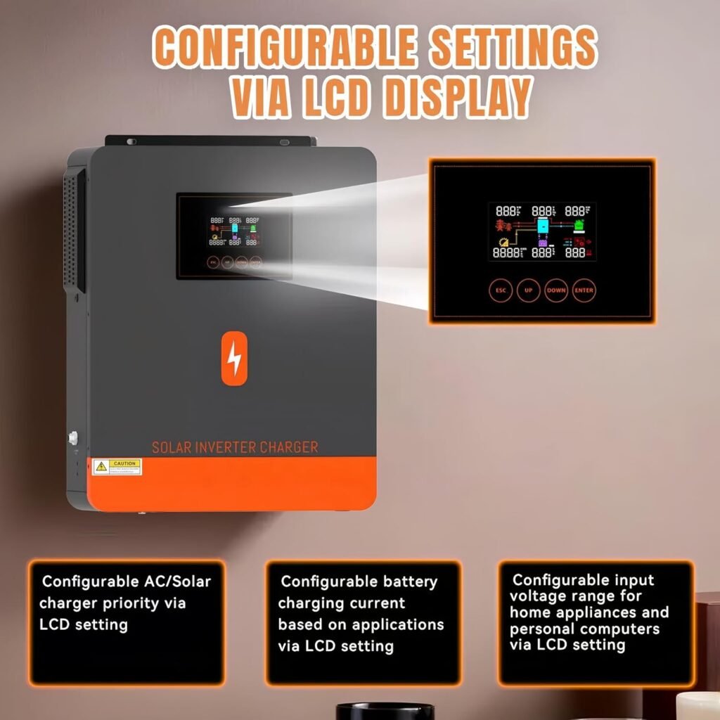 PowMr 3600W Solar Inverter 24V DC to 110V AC, Pure Sine Wave Power Inverter with 120A MPPT Controller and 80A AC Charger, Max.PV Input 4200W, 500VDC, fit for 24V Lead-Acid and Lithium Batteries PowMr 3600W Solar Inverter 24V DC to 110V AC, Pure Sine Wave Power Inverter with 120A MPPT Controller and 80A AC Charger, Max.PV Input 4200W, 500VDC, fit for 24V Lead-Acid and Lithium Batteries