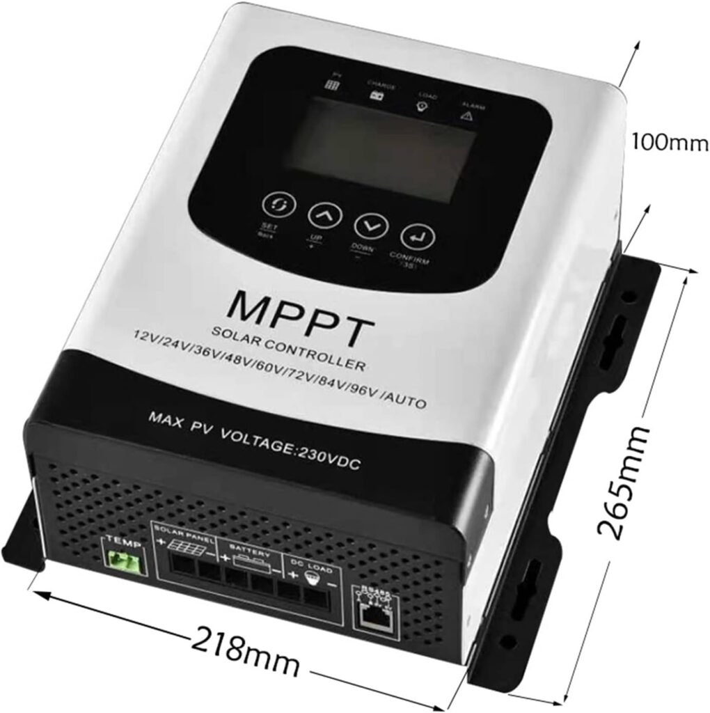 Solar Charge Controller, 12V 24V 48V 60V 72V 96V 50A 60A 80A MPPT Solar Charge Discharge Controller PV Regulator 230VDC for Lifepo4 Lithium Gel Battery High Efficiency and Stable Charging(3) Solar Charge Controller, 12V 24V 48V 60V 72V 96V 50A 60A 80A MPPT Solar Charge Discharge Controller PV Regulator 230VDC for Lifepo4 Lithium Gel Battery High Efficiency and Stable Charging(3)