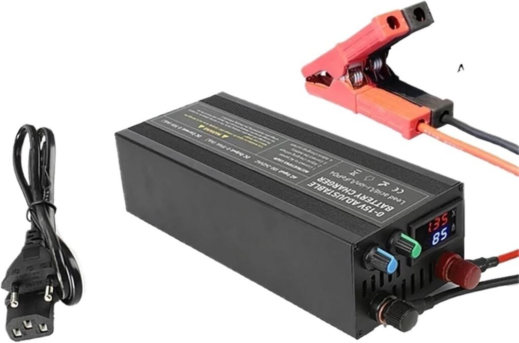 12V 100A LiFePO4 Charger 60A High Power Charger for Li-ion Battery 0-15V Rechargeable Battery Quick Charge(100Ah with Anderson,EU Plug)