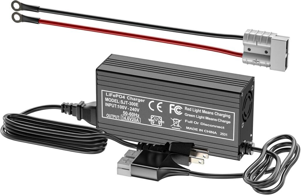 12V 20A Lithium Battery Charger 14.6V LiFePO4 Battery Charger with Quick Connector Automatic Smart Maintenance for Deep Cycle Rechargeable Battery Boat RV 12V 20A Lithium Battery Charger 14.6V LiFePO4 Battery Charger with Quick Connector Automatic Smart Maintenance for Deep Cycle Rechargeable Battery Boat RV