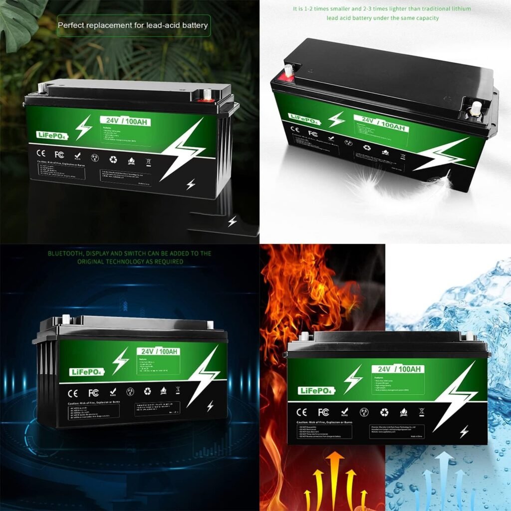 12V/24V 100Ah LiFePO4 Battery Rechargeable Battery Pack Built-in 100A BMS with 2000 Deep Cycles Fit for RV Home Energy Storage Emergency Backup Battery 12V/24V 100Ah LiFePO4 Battery Rechargeable Battery Pack Built-in 100A BMS with 2000 Deep Cycles Fit for RV Home Energy Storage Emergency Backup Battery