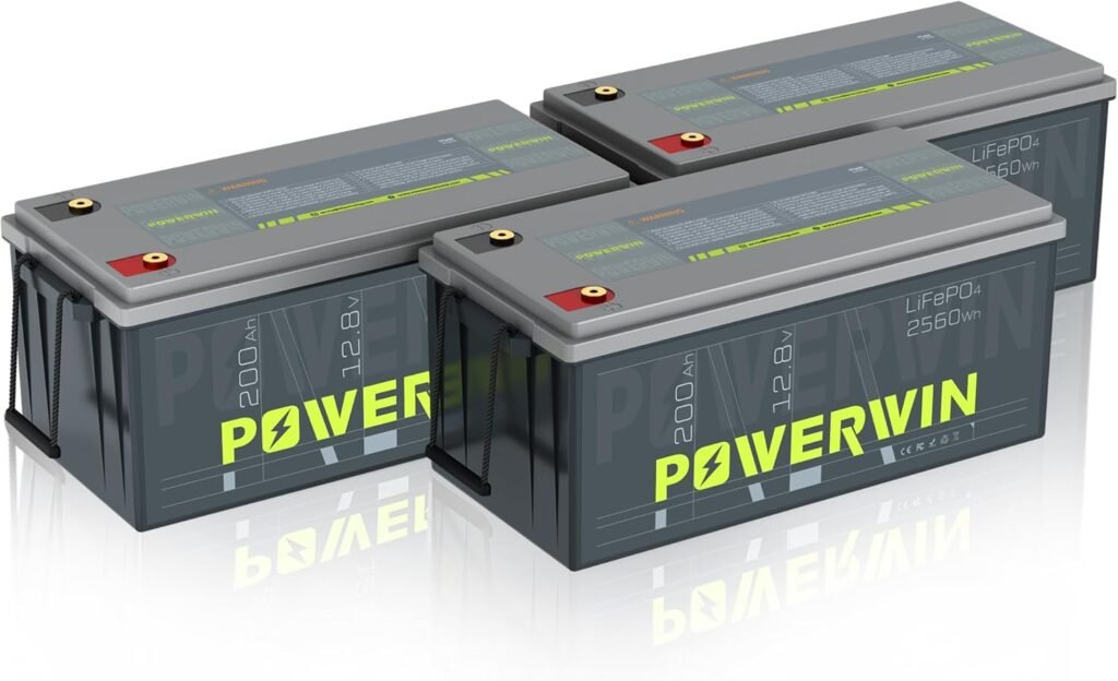 BT200 12V 200Ah LiFePO4 Deep Cycle Battery – 100A BMS ，15,000 Cycles ，Solar, RV, Off-Grid  Marine ，Trolling Motor  Home Energy Storage(3PCS)