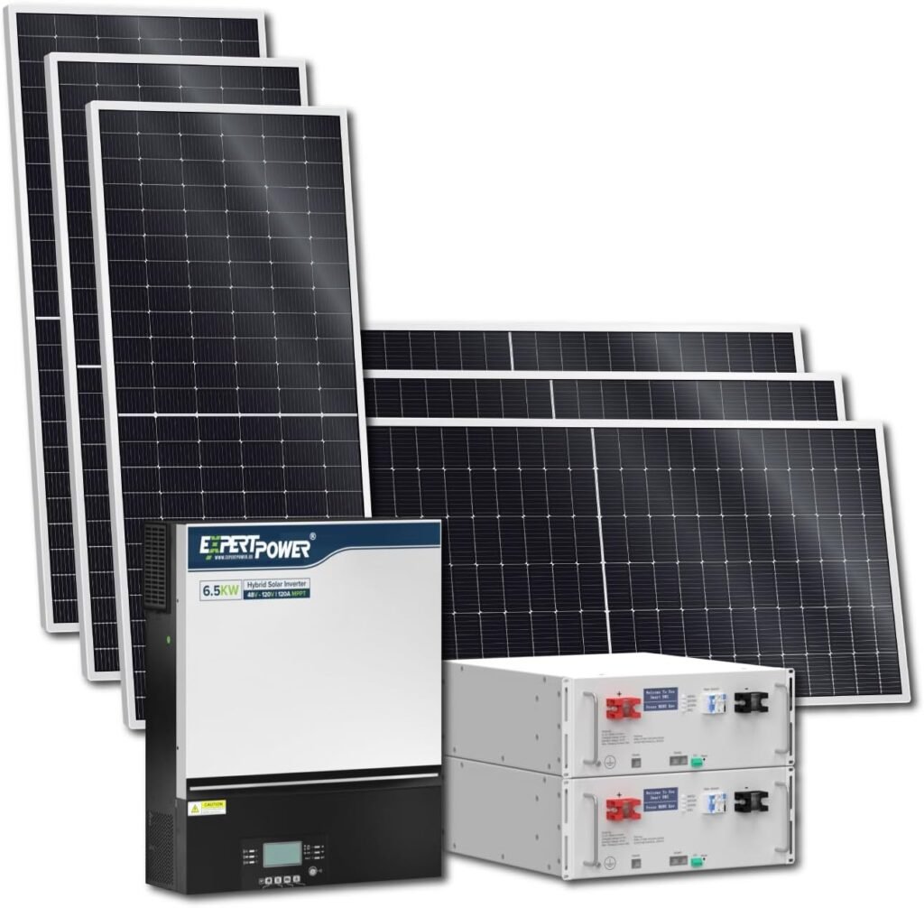 ExpertPower 10KWH 3240W 48V Solar Power System Kit | LiFePO4 48V 200Ah Battery, 3240W Solar Panels, 6.5KW Hybrid Solar Inverter, 120A MPPT Controller | Off Grid, Residential, Home, Cabin, Back Up