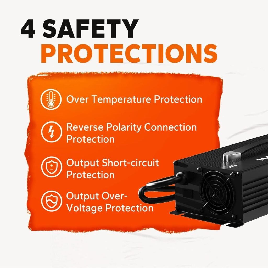 LiTime 12V 60A Lithium Battery Charger, 14.6V Smart LiFePO4 Charger with 3-Stage Charging, 0V Battery Activation, Fast Charging for Home, Solar System, Off Grid LiTime 12V 60A Lithium Battery Charger, 14.6V Smart LiFePO4 Charger with 3-Stage Charging, 0V Battery Activation, Fast Charging for Home, Solar System, Off Grid