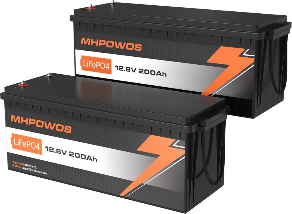 MHPOWOS 12V 200Ah Deep Cycle LiFePO4 Lithium Battery 2 Pack for Marine, RV, Solar, Off-Grid, Home Backup- 100A BMS, 2560Wh, Grade A Cells, 15000 Cycles with Low-Temp Protection(10-Year Lifespan) MHPOWOS 12V 200Ah Deep Cycle LiFePO4 Lithium Battery 2 Pack for Marine, RV, Solar, Off-Grid, Home Backup- 100A BMS, 2560Wh, Grade A Cells, 15000 Cycles with Low-Temp Protection(10-Year Lifespan)