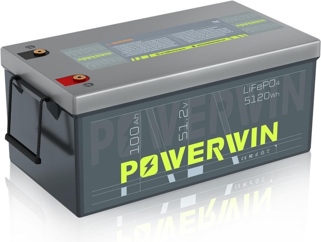 POWERWIN 51V 100Ah BT5120 LiFePO4 Battery, Deep Cycle, 4,000 Cycles, 100A BMS - Optimized for Solar, Marine, Transportation, and Off-Grid Systems POWERWIN 51V 100Ah BT5120 LiFePO4 Battery, Deep Cycle, 4,000 Cycles, 100A BMS - Optimized for Solar, Marine, Transportation, and Off-Grid Systems
