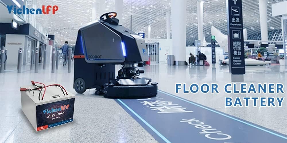 Rechargeable 24V 150Ah Lithium Battery, 3000+ Cycle Life, 8-10 Years Service Life, with Built-in 100A BMS, LCD Display for Electric Lawn Mower, Floor Cleaner Machine, Floor Scrubber