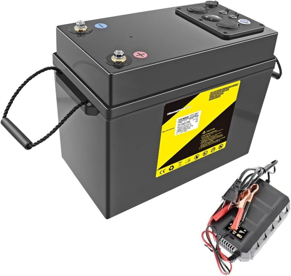 12V 300AH LiFePO4 Lithium Battery with Power Display and Charger Built-in 100A BMS Max 3840W Power 4000+ Cycles for RV/Camper/Solar/Off-Grid