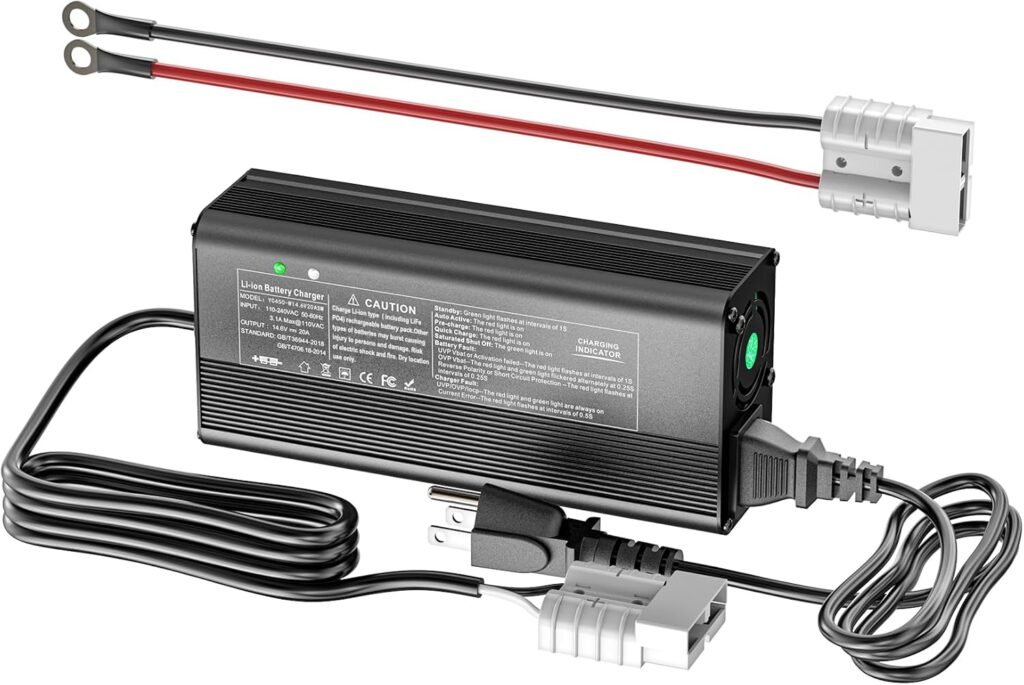 14.6V 20A Lithium Battery Charger, LiFePO4 Charger Supports Battery Recondition AC-DC Smart Charger Special for 12V/12.8V Deep Cycle Rechargeable Batteries of Car, Truck, Boat, RV 14.6V 20A Lithium Battery Charger, LiFePO4 Charger Supports Battery Recondition AC-DC Smart Charger Special for 12V/12.8V Deep Cycle Rechargeable Batteries of Car, Truck, Boat, RV