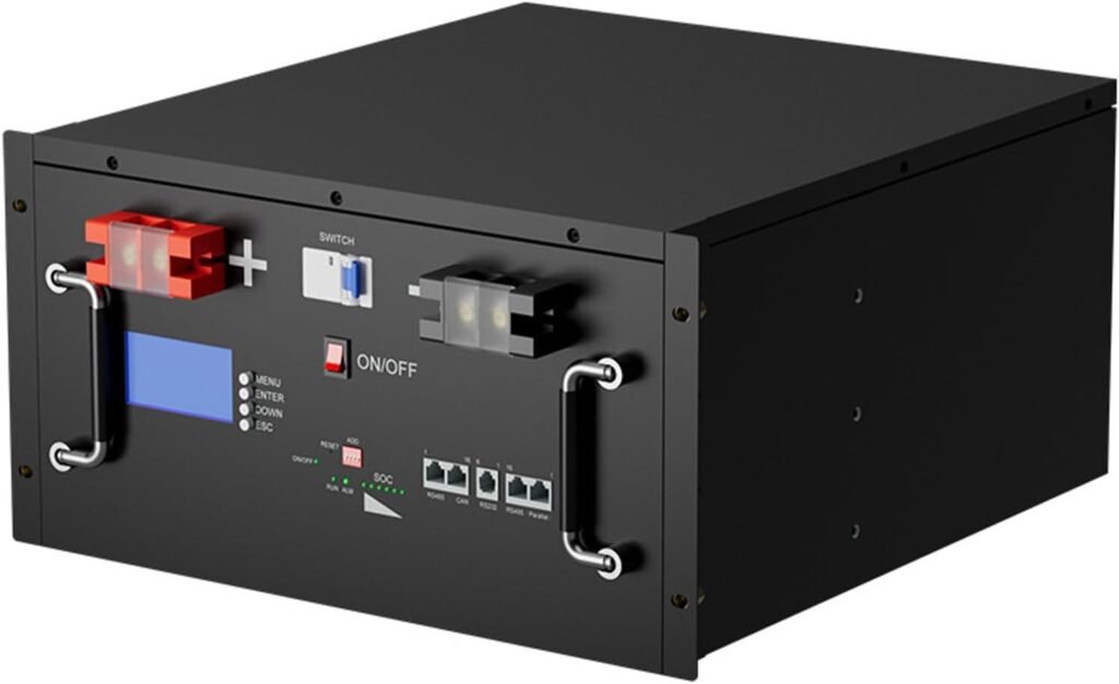 48V Lithium Battery 100Ah 16-Cells 5120Wh Deep Cycle Rechargeable 51.2V LiFePO4 Battery with 100A BMS for Backup Power/Solar/Off-Grid Energy Storage 48V Lithium Battery 100Ah 16-Cells 5120Wh Deep Cycle Rechargeable 51.2V LiFePO4 Battery with 100A BMS for Backup Power/Solar/Off-Grid Energy Storage