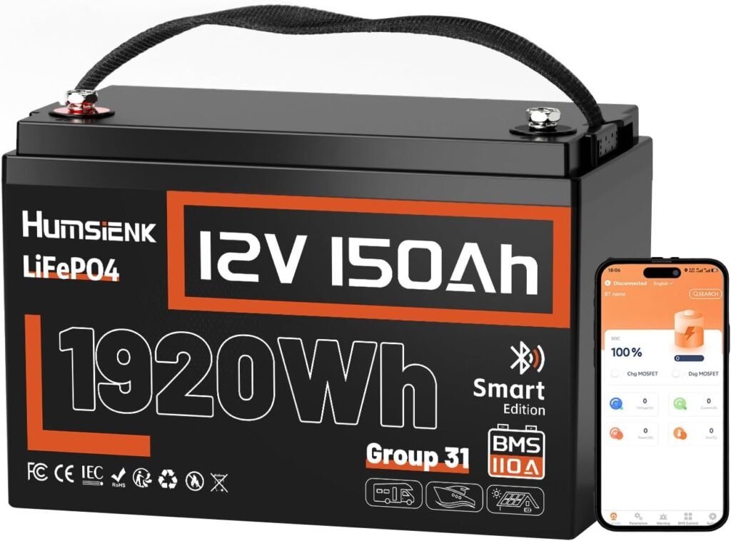 HumsiENK 12V 314Ah (300Ah) LiFePO4 Lithium Battery Bluetooth MINI, 4PACK, Built-in 200A BMS, Max. 4190Wh Energy, EV A+ Cells 15000 Deep Cycles Batterys for RV, Marine, Solar HumsiENK 12V 314Ah (300Ah) LiFePO4 Lithium Battery Bluetooth MINI, 4PACK, Built-in 200A BMS, Max. 4190Wh Energy, EV A+ Cells 15000 Deep Cycles Batterys for RV, Marine, Solar