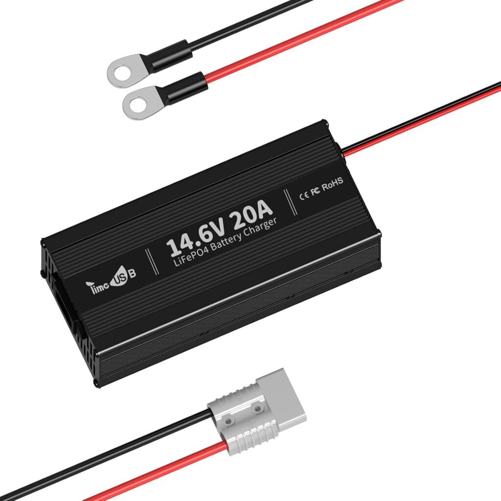 Timeusb 14.6V 40A LiFePO4 Battery Fast Charger, 12V Lithium Battery Charger with 40A High Output Current, AC-DC Smart Charger for Deep Cycle Batteries in RV, Boat, Marine, Off-Grid Applications Timeusb 14.6V 40A LiFePO4 Battery Fast Charger, 12V Lithium Battery Charger with 40A High Output Current, AC-DC Smart Charger for Deep Cycle Batteries in RV, Boat, Marine, Off-Grid Applications