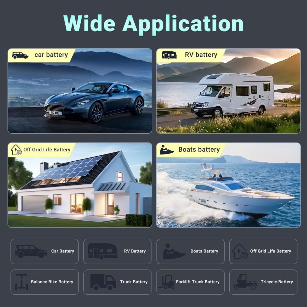 12V 20A Lithium Battery Charger 14.6V LiFePO4 Smart Battery Charger AC to DC Smart Charger Maintainer for Cars Motocycles, Marine RV,Deep Cycle Batteries| Overcharge Protection Fast Charging 12V 20A Lithium Battery Charger 14.6V LiFePO4 Smart Battery Charger AC to DC Smart Charger Maintainer for Cars Motocycles, Marine RV,Deep Cycle Batteries| Overcharge Protection Fast Charging