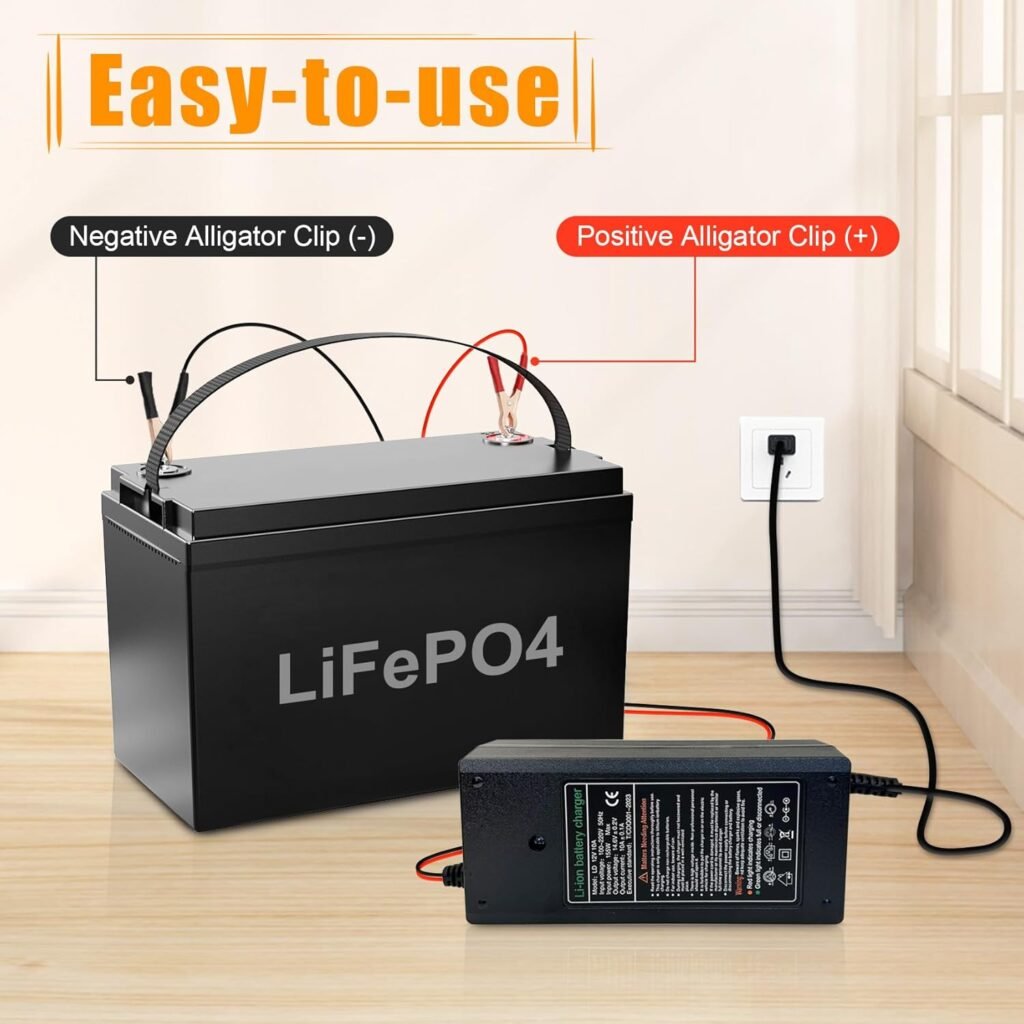 12V Lithium Battery Charger 14.6V 10A LiFePO4 Battery Charger for 12V Lithium Iron Phosphate Battery, Built-in Safety Protections, Support 0V Charging, Fast Charging, Smart Charger with LED Indicator 12V Lithium Battery Charger 14.6V 10A LiFePO4 Battery Charger for 12V Lithium Iron Phosphate Battery, Built-in Safety Protections, Support 0V Charging, Fast Charging, Smart Charger with LED Indicator
