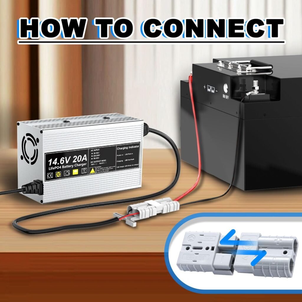 14.6V 20A LiFePO4 Battery Charger 12V 20A Rechargeable Charger for Lithium Iron Phosphate Battery