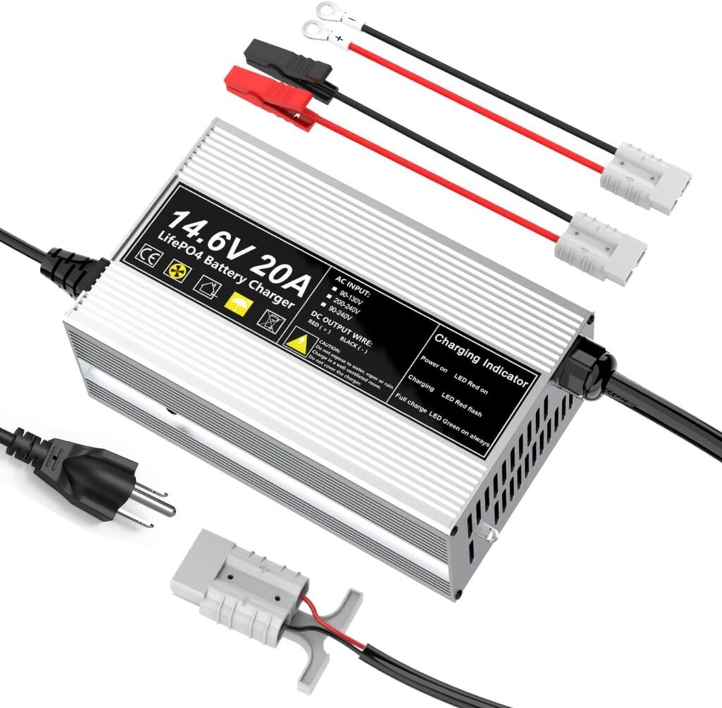 14.6V 20A LiFePO4 Battery Charger 12V 20A Rechargeable Charger for Lithium Iron Phosphate Battery