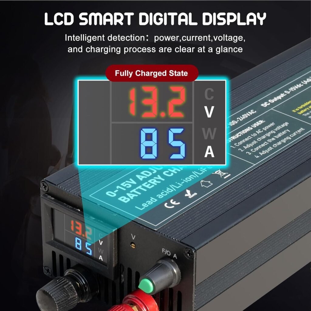 85A 14.6V Car Battery Charger, Intelligent Car Battery Charger, Smart Battery Maintainer, Trickle Charger for 14.6V LiFePO4 Lithium Iron Rechargeable Battery 85A 14.6V Car Battery Charger, Intelligent Car Battery Charger, Smart Battery Maintainer, Trickle Charger for 14.6V LiFePO4 Lithium Iron Rechargeable Battery