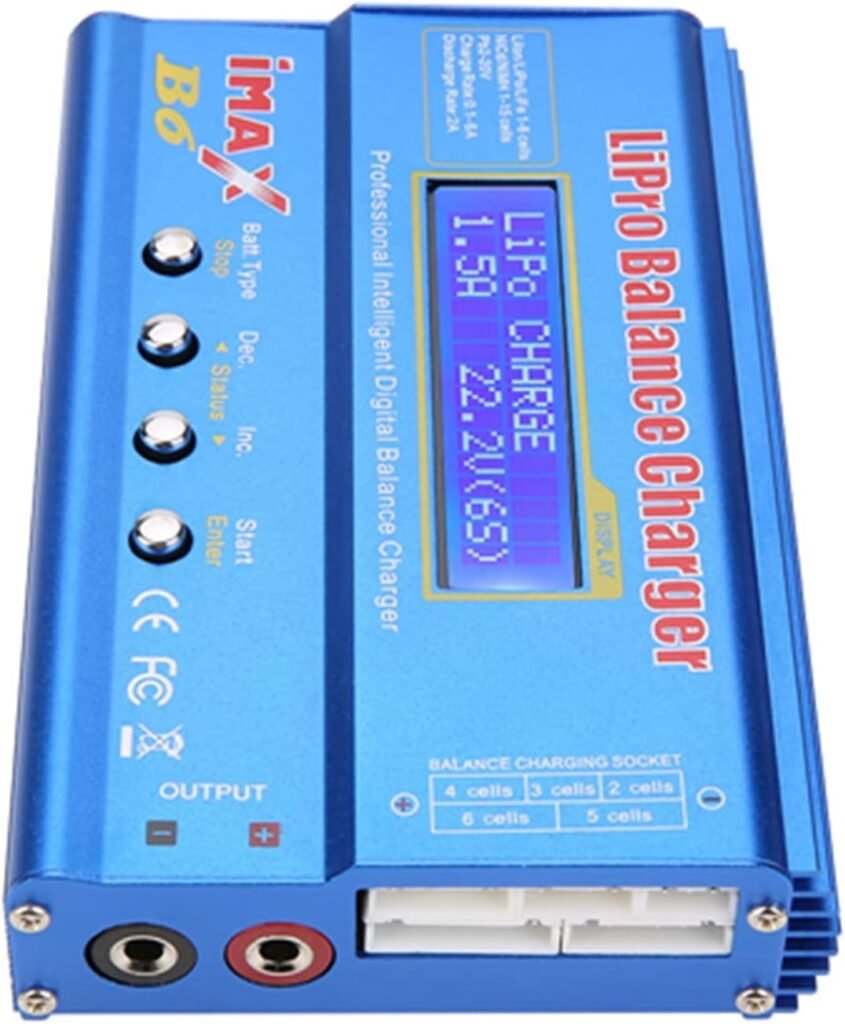 B6 80W Balance Charger Discharger Digital Battery Pack Charger for Li-Po/Li-ion/Li-Fe/NiMH/NiCd/Packs LCD Hobby Battery Charger(Without Plug)