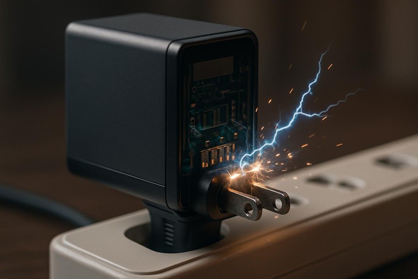 surge induced charger damage