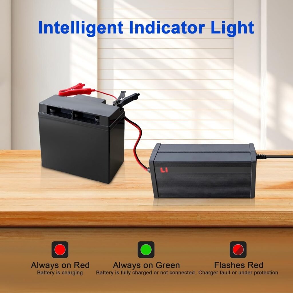 12V 15A Lithium Battery Charger 14.6V LiFePO4 Battery Charger, 3-Stage Smart Charger with LED Indicator, Multi-Protection, High Charging Efficiency, Special for 12V Lithium Iron Phosphate Battery 12V 15A Lithium Battery Charger 14.6V LiFePO4 Battery Charger, 3-Stage Smart Charger with LED Indicator, Multi-Protection, High Charging Efficiency, Special for 12V Lithium Iron Phosphate Battery
